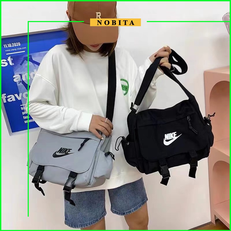 Túi đeo chéo NIKE nam nữ, Túi đeo chéo học sinh vải canvas cao cấp phong cách Hàn Quốc
