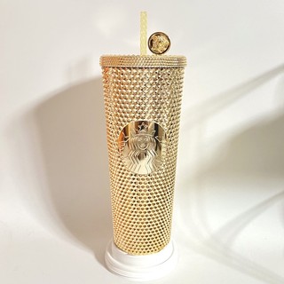 - ly nhựa holiday 22 gold bling studded cold cup 24oz