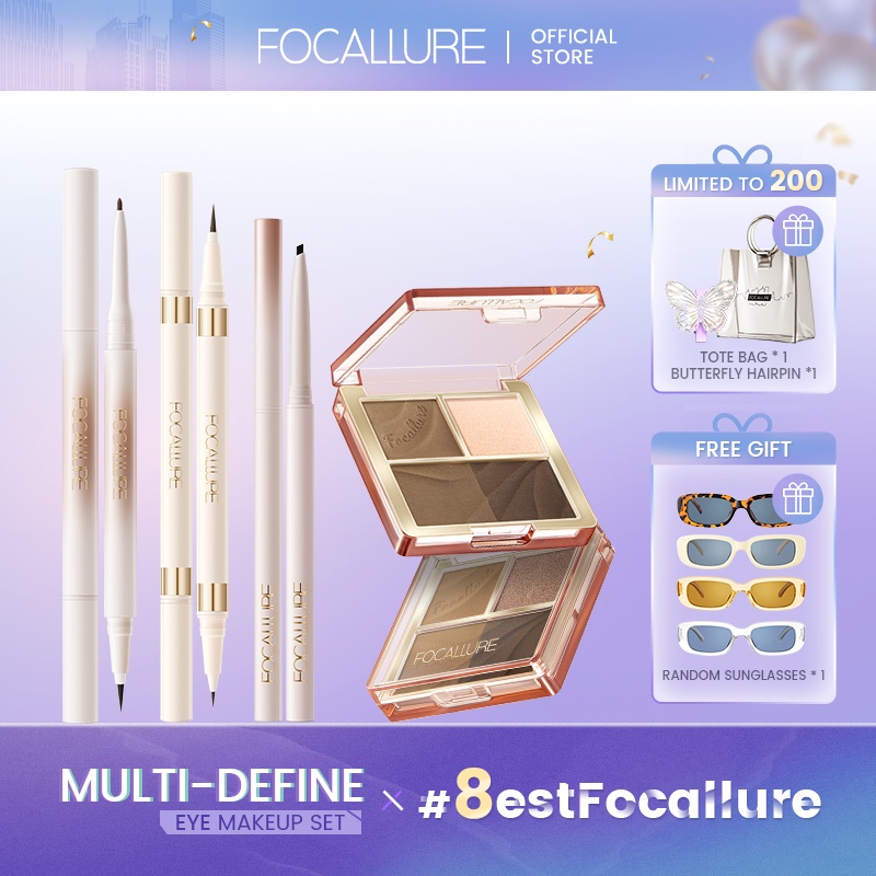 Set mỹ phẩm trang điểm mắt FOCALLURE 4 trong 1 làm đẹp tiện lợi