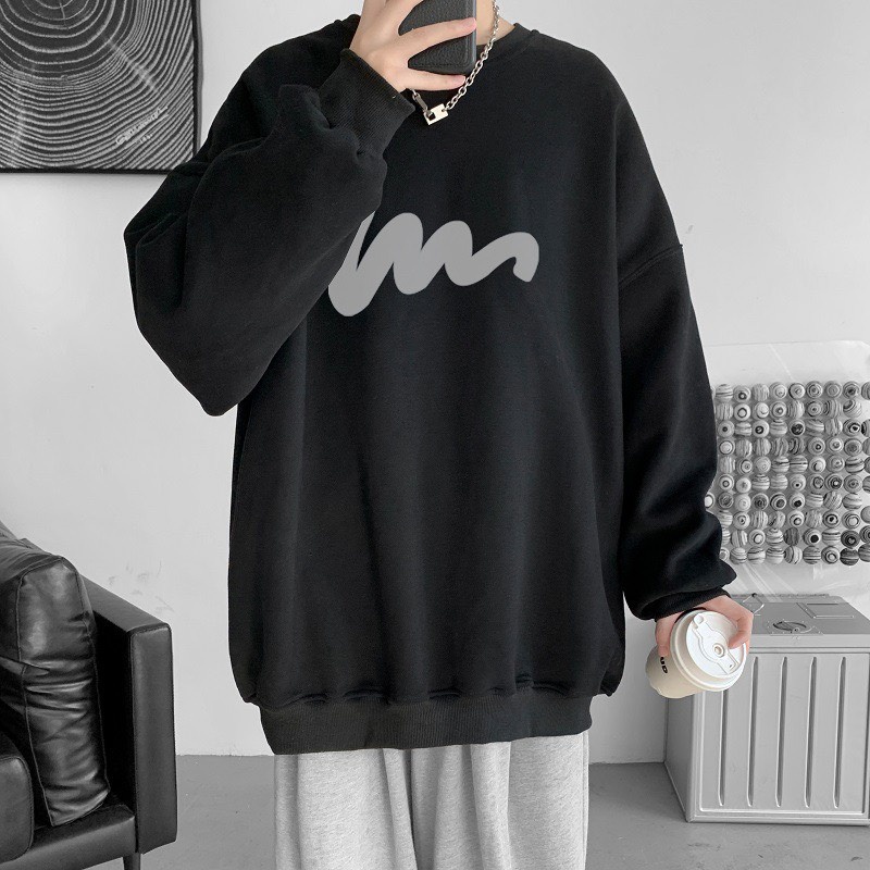 Áo Sweater Nỉ Bông APT Unisex - Áo Sweater From Rộng Tay Bồng Chất Liệu Vải Nỉ Bông Dày Dặn Phong Cách Ulzzang