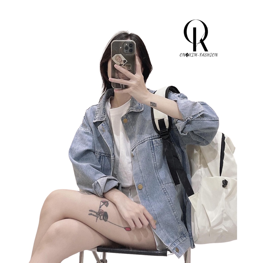 Áo khoác jeans nữ ONKIM chất bò không giãn style nổi bật cá tính