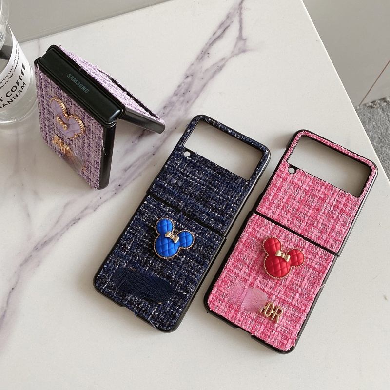 Ốp Điện Thoại Nắp Gập Bằng Vải In Hình Mickey Thời Trang Chống Rơi Cho Samsung Galaxy Z Flip 3 4