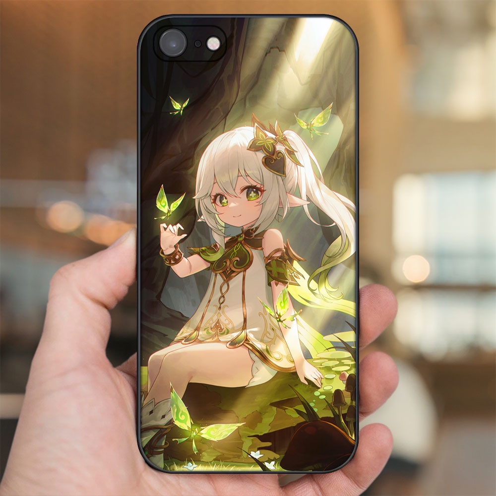 Ốp lưng iPhone 7, 8 dẻo đen cạnh vuông in hình Nahida Genshin Impact