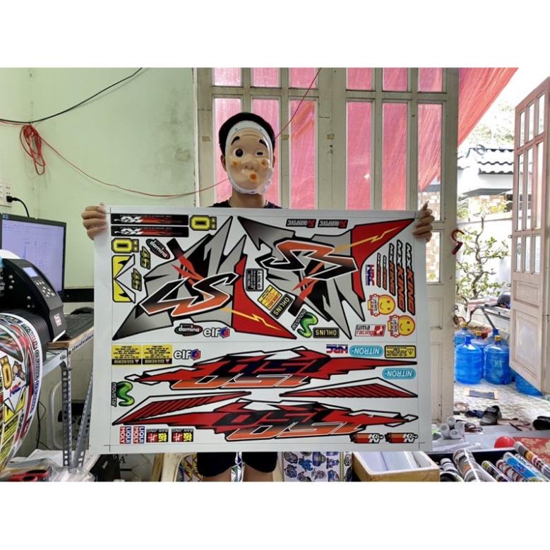 DECAL PVC 5 LỚP CHẤT LƯỢNG CAO Tem rời Exciter 150 RS đỏ đen