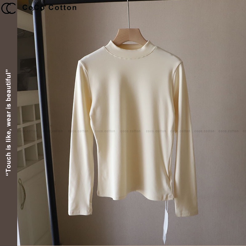 Áo giữ nhiệt nữ thun dài tay COCOCOTTON cao cấp CC02
