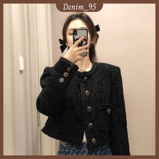  Áo dạ tweed đen Quảng Châu 2024 có big size 