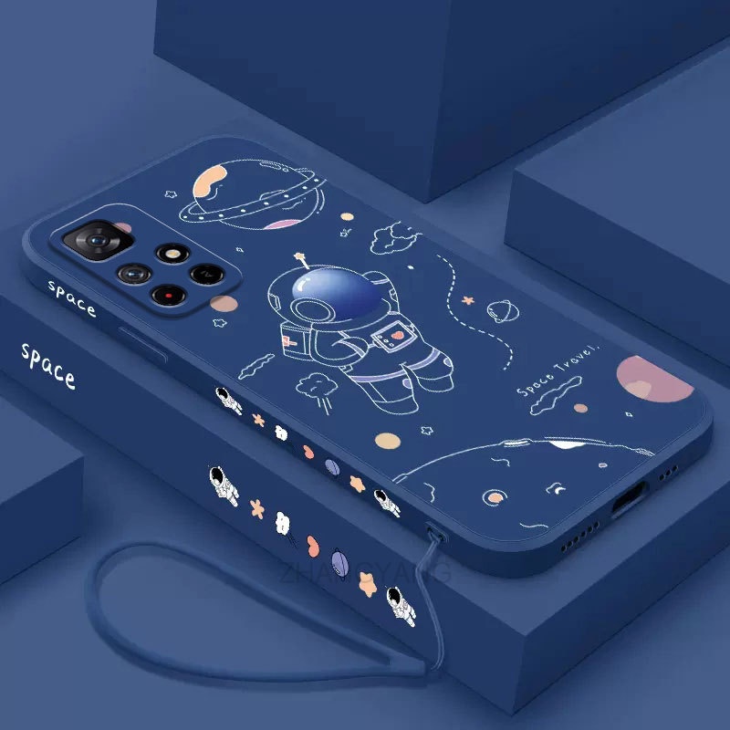 ốp lưng POCO M4 PRO X4 PRO Ốp Điện Thoại Silicone TPU In Hình Phi Hành Gia Kèm Dây Đeo Cho POCO M4 PRO X4 PRO
