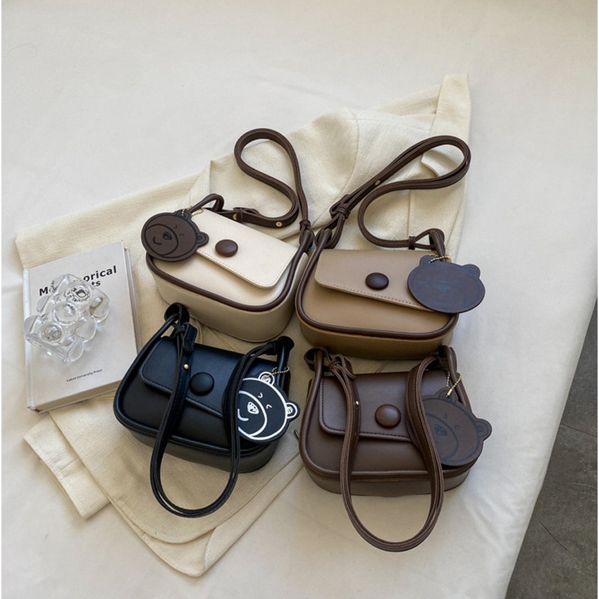 Túi xách đeo chéo đeo vai nữ Bag.Thanhthu thời trang Hàn Quốc 2 li kèm mác gấu siêu dễ thương 653