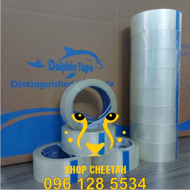 Cây 8 cuộn  Băng dính Dolphin dán cố định tạm thời – Không nhả keo trên bề mặt sản phẩm, chịu nhiệt âm