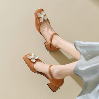 Giày Búp Bê Đế Cao 3 Phân Đính Hoa