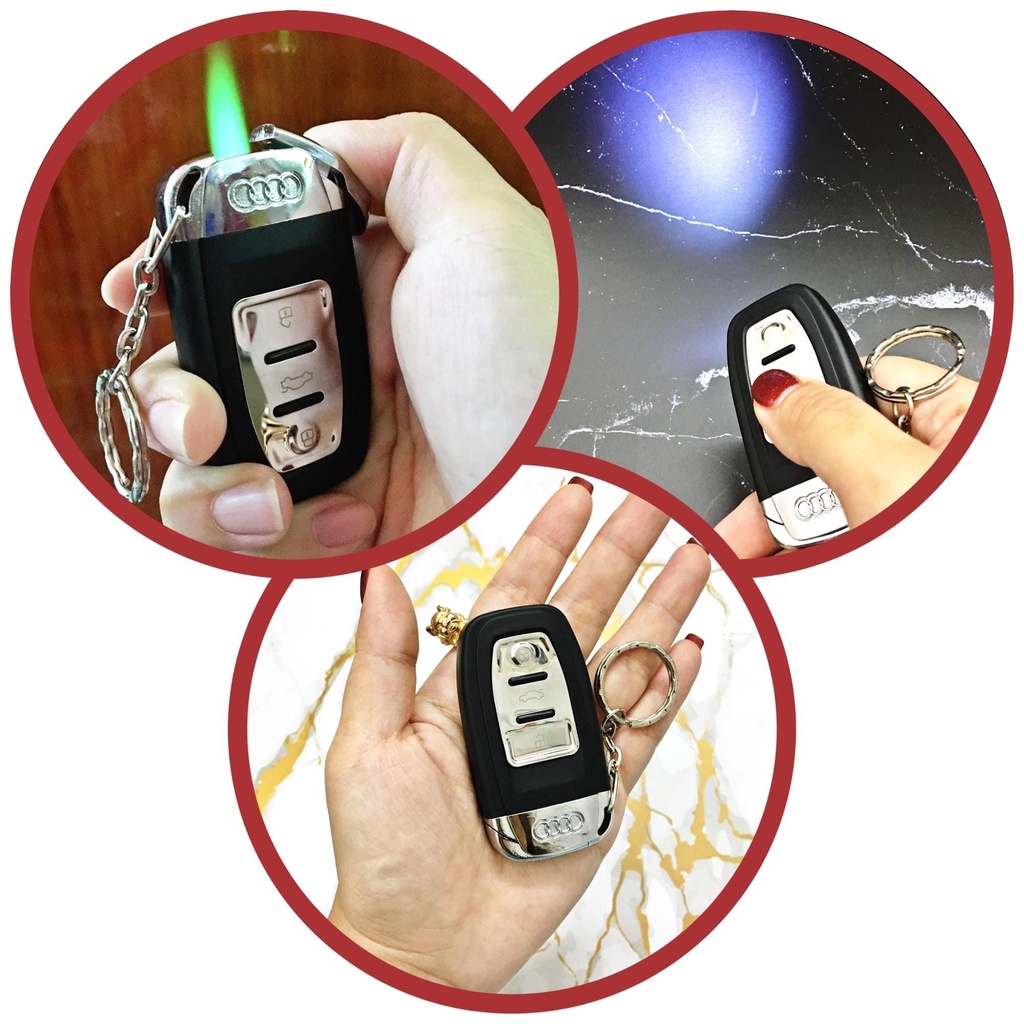 HỎA TỐC HCM - Hột-𝙌𝙪𝙚̣𝙩-𝘽𝙖̣̂𝙩-𝙇𝙪̛̉𝙖 mô hình móc khóa xe AUDI có đèn pin - FREESHIP