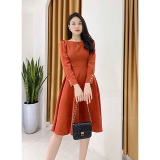 Váy nhung cổ thuyền thiết kế 02