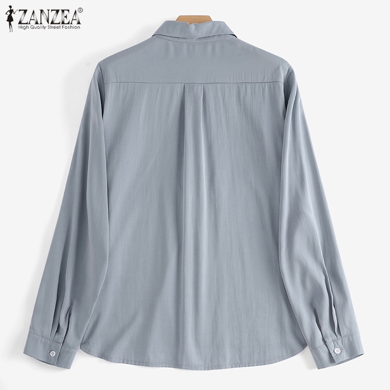 Áo sơ mi nữ ZANZEA tay dài cổ bẻ thời trang Hàn Quốc