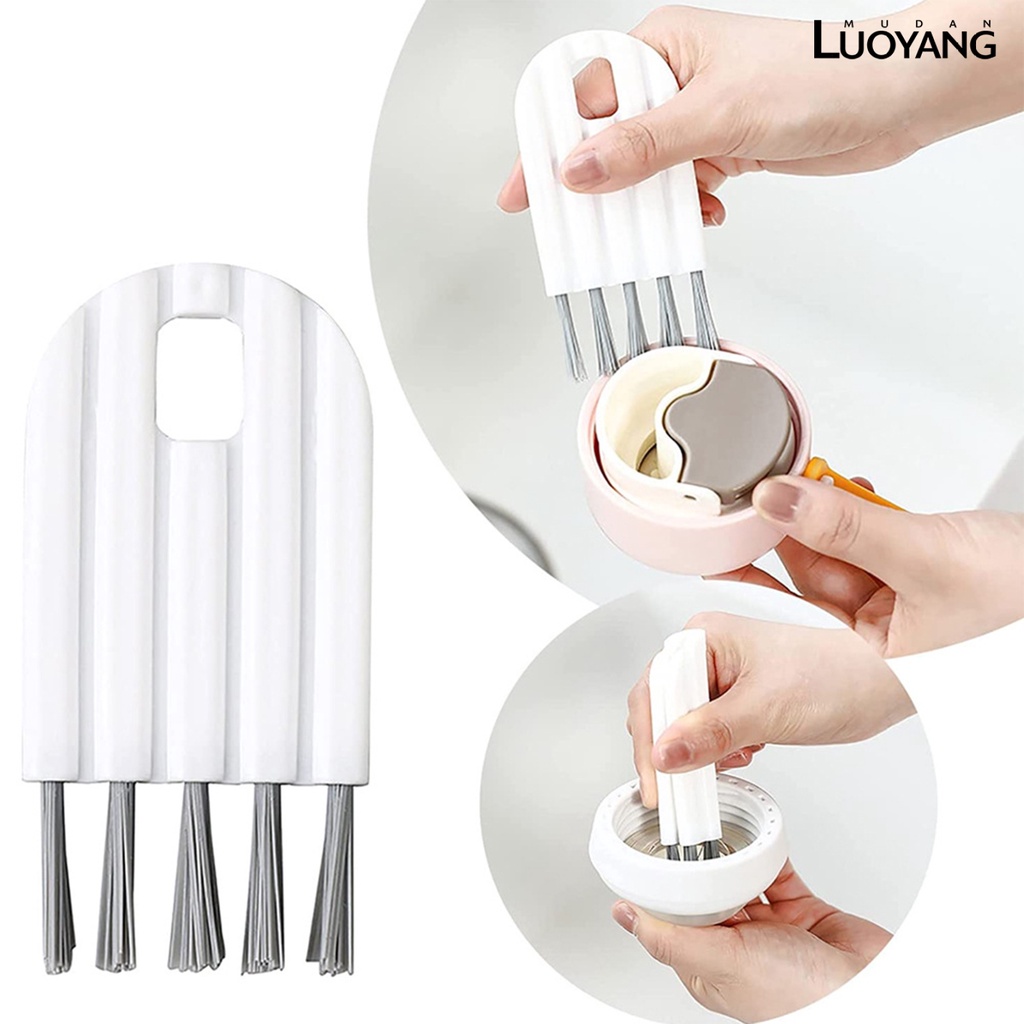 Bộ 3 Bàn Chải Lông Mềm Tay Cầm Cong Lỗ Treo Đồ Đạc Tiện Lợi