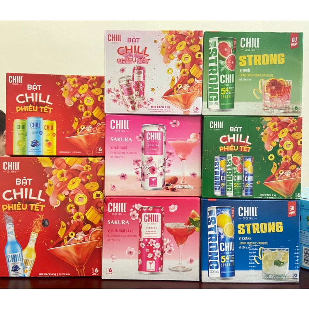 CHILL COCKTAIL các vị - Chuẩn vị Bar - Nước trái cây lên men