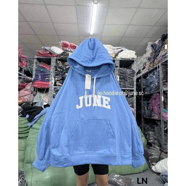Áo nỉ hoodie unisex june đơn giản