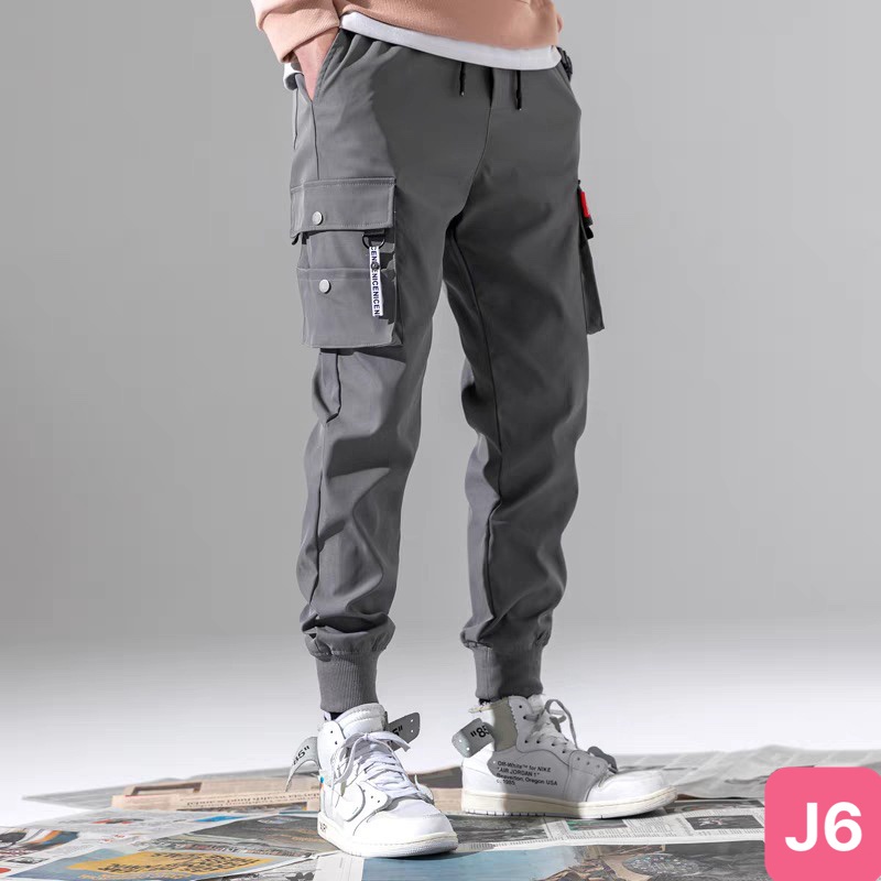 Quần jogger nam túi hộp bo chân màu xám đậm không rách chất kaki cao cấp co dãn 4 chiều baggy thể thao nam YUMY 11 mới