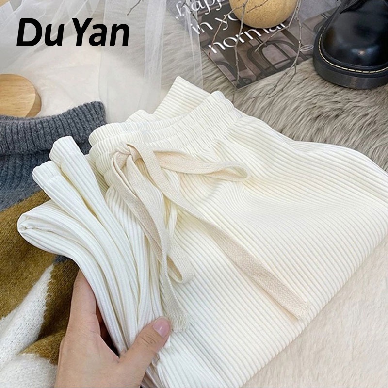 Du YAN Quần Dài Ống Rộng Thẳng Lưng Cao Xương Rắn Thời Trang Hàn Quốc Mới Cho Nữ