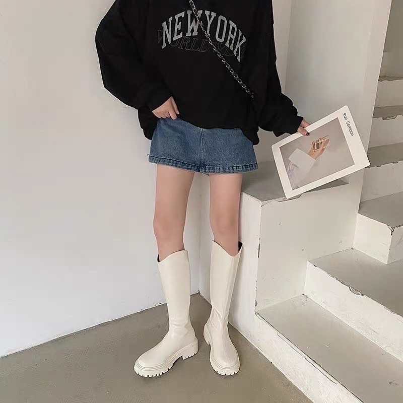 Boot đùi cổ V khoá sau lót lông siêu hót