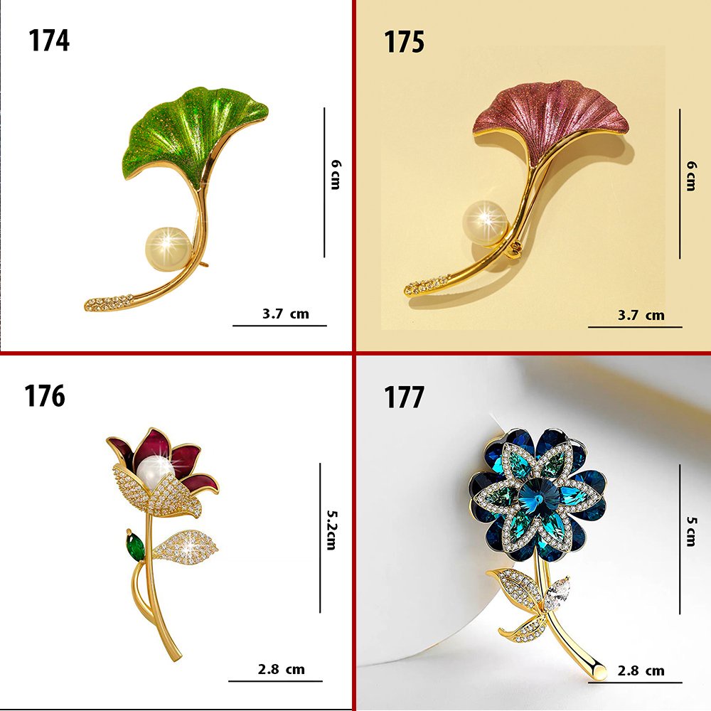 GOTI - Ghim Cài Áo Hình Tre Lá Đính Hạt Thời Trang Nữ Kiểu Dáng Trâm Cài Phụ Kiện Đẹp