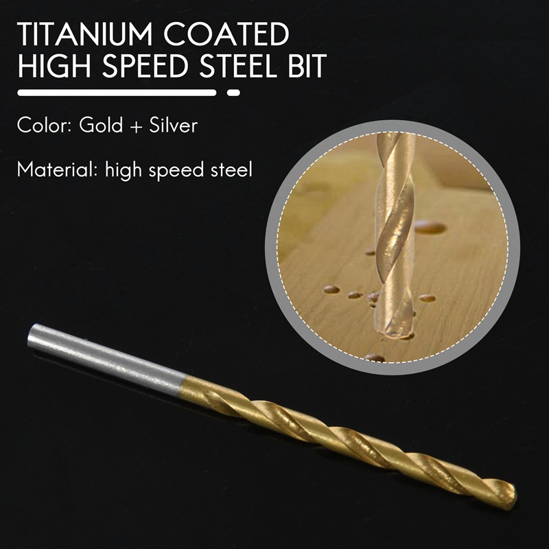 Bộ 50 Mũi Khoan Thép Gió Bọc Titan 1 / 1.5 / 2 / 2.5 / 3mm