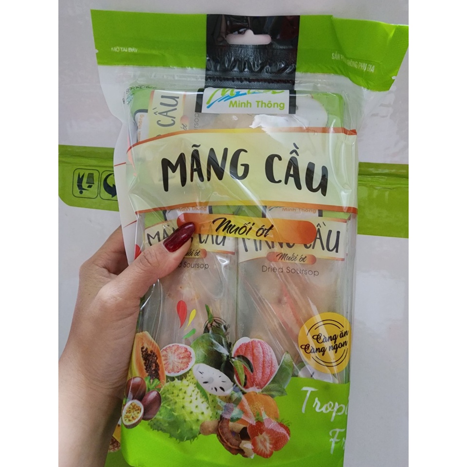 Mãng cầu muối ớt sấy dẻo Minh Thông gói 500g date mới 6 6 2023