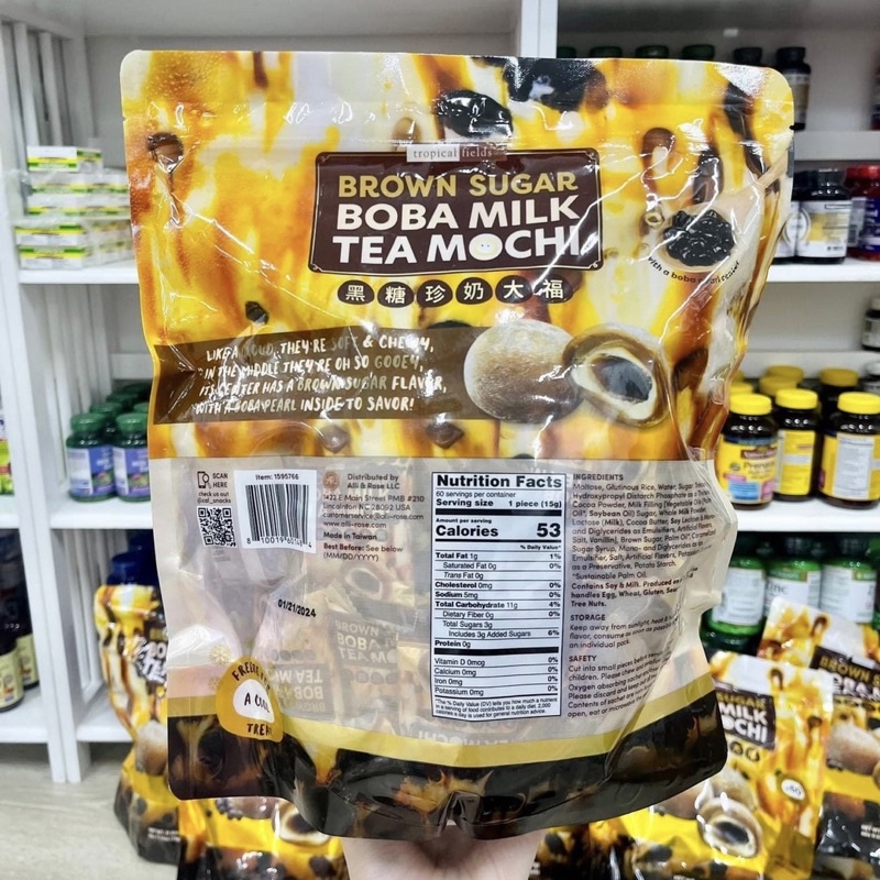 Bánh Mochi trà sữa trân châu Boba Milk Tea 60 bánh 900g