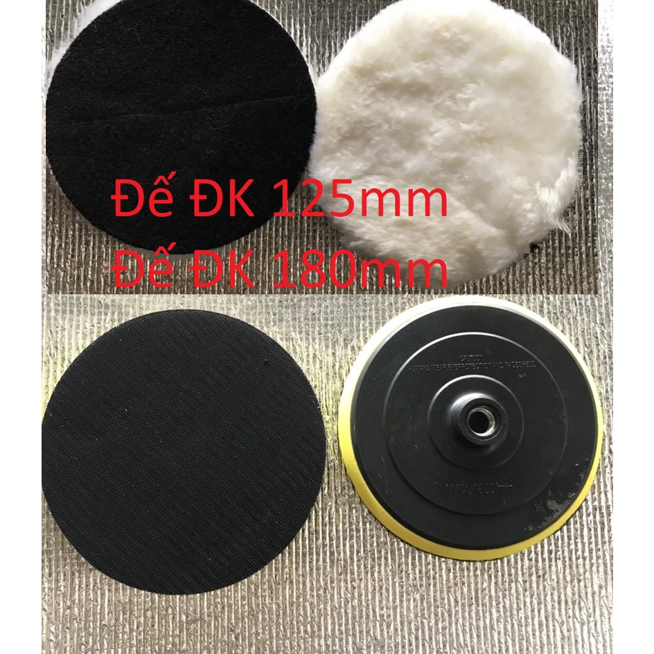Phớt Lông Cừu 125mm và 180mm đánh bóng xóa xước ô tô, xe máy, đồ gỗ