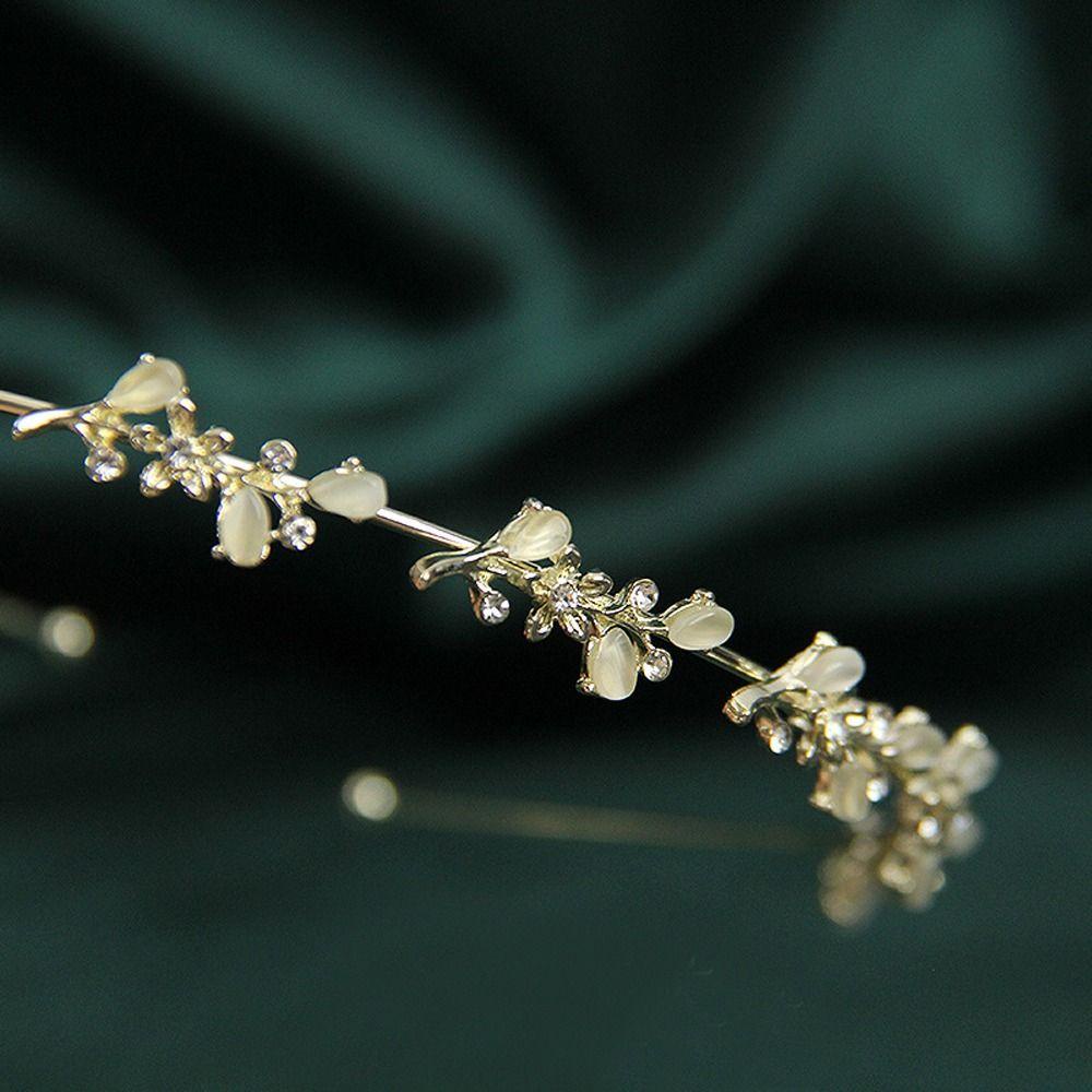 Cài Tóc Hình Lá Chuông Gió Lấp Lánh Phong Cách Hàn Quốc Cho Cô Dâu