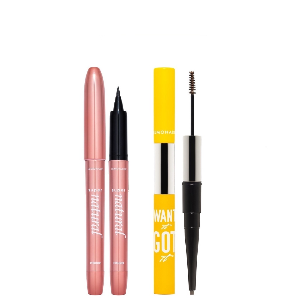 Combo Lemonade bút kẻ mắt SuperNatural 1g và chì kẻ mày 2 đầu Want It Got It 2.75g