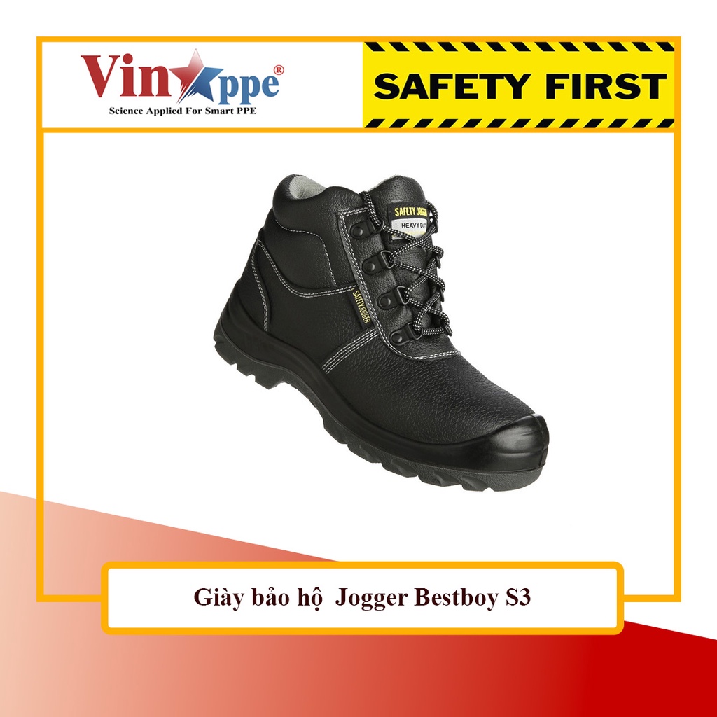 Giày bảo hộ lao động VinaPPE cao cổ chính hãng, chống đâm xuyên, chống dập ngón JOGGER BESTBOY S3
