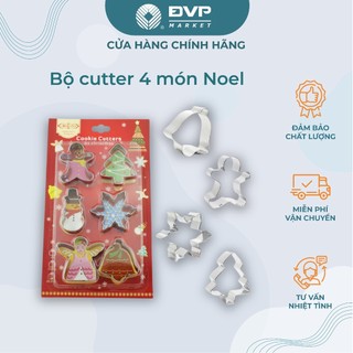 Bộ Cutter 4 Món Noel, khuôn nhấn bánh cookie Giáng Sinh