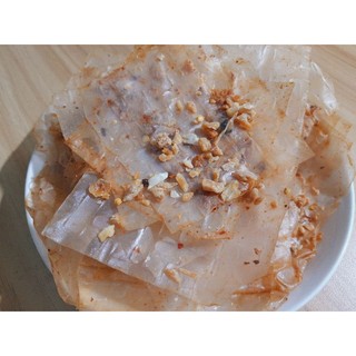 Bánh tráng xì ke tôm bịch 200g  muối nhuyễn + tỏi phi  cay cay mặn mặn siêu ngon 