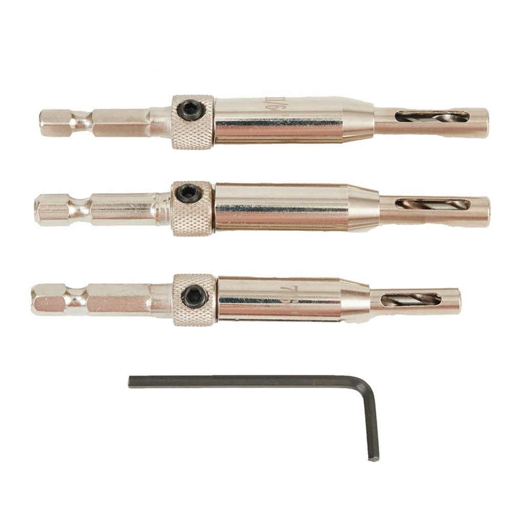 Set 3 Mũi Khoan Bản Lề Cửa Tự Định Tâm Chuyên Dụng Cho HSS