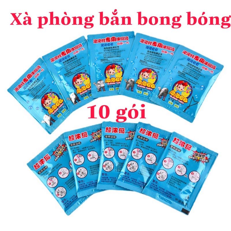 20 Gói Dung Dịch Nước Pha Bong Bóng Xà Phòng Cho Súng Bắn Bong Bóng