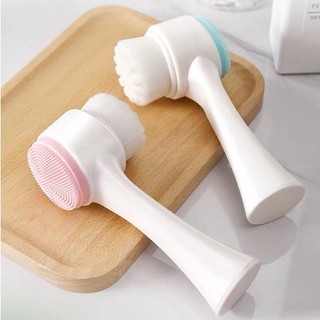Bàn chải massage da mặt hai đầu lông mềm silicon làm sạch lỗ chân lông babo (TG25)