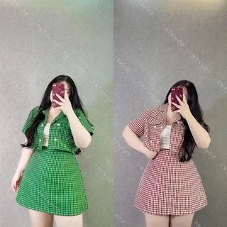 SET ÁO CROTOP CHÂN VÁY DẠ  [TNT SHOP BIGSIZE 60KG 90KG]
