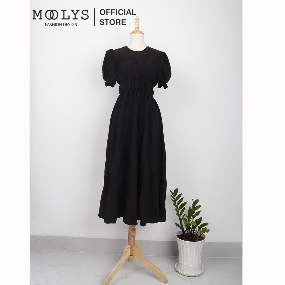 Đầm dài dáng xoè thiết kế đơn giản basic Moolys MD021
