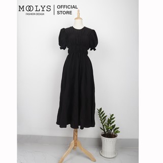 Đầm dài dáng xoè thiết kế đơn giản basic Moolys MD021