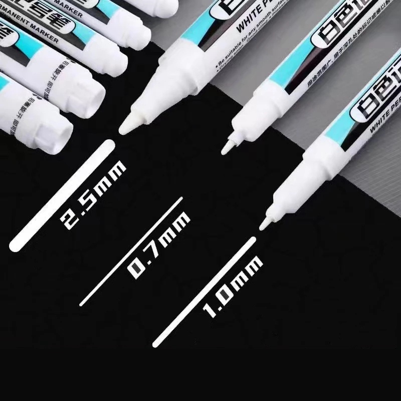 Bút Lông Viết Chữ Graffiti Màu Trắng Chống Thấm Nước / Bút Lông Đánh Dấu Lốp Xe / Sổ Tay Thân Thiện Với Môi Tr