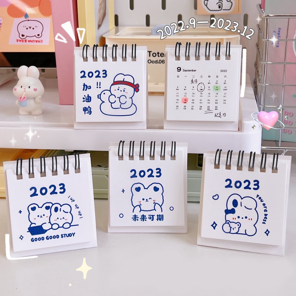 Lịch Để Bàn 2023 Mini Có Giá Đỡ Kiểu Dáng Đơn Giản