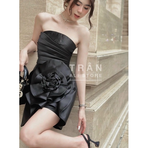 Đầm cúp ngực dự tiệc đính hoa 3 màu