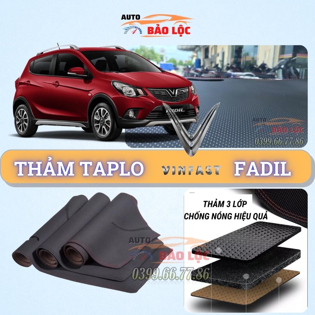 Thảm taplo Vinfast FADIL 2018 - 2021 da Cacbon cao cấp, chống nóng ô tô hiệu quả - Auto Bảo Lộc