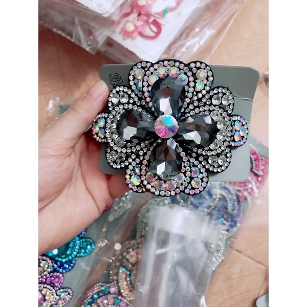 Sỉ 5 kẹp đuôi da đính đá cao cấp gọng 10 phân mẫu mới