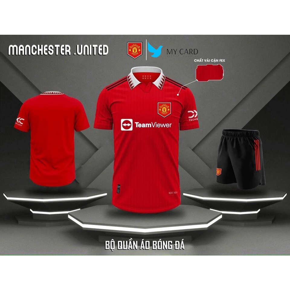 Áo đá banh CLB MU đỏ - Bộ Quần Áo Đá Bóng MU