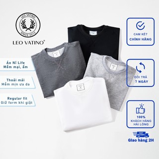 [Mã BMLT35 giảm đến 35K đơn 99K] Áo thun Galvin nỉ Life da cá trơn nam dài tay 4 màu form Regular Fit ANL02 - Leo Vatino