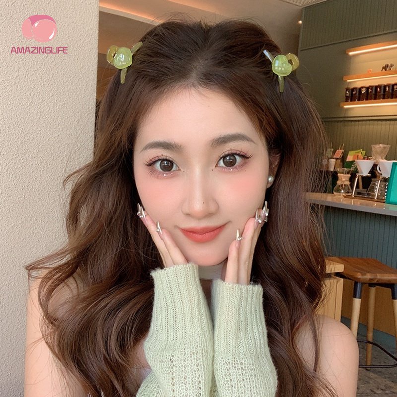 Kẹp Tóc Trái Tim Bằng Acrylic Phong Cách Hàn Quốc Ngọt Ngào