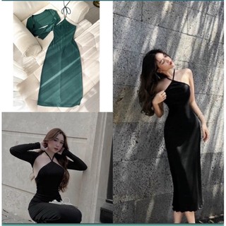 SÉT ĐẦM BOBY CỔ YẾM SEXY KÈM KHOÁC SIÊU XINH(Hàng chuẩn shop)