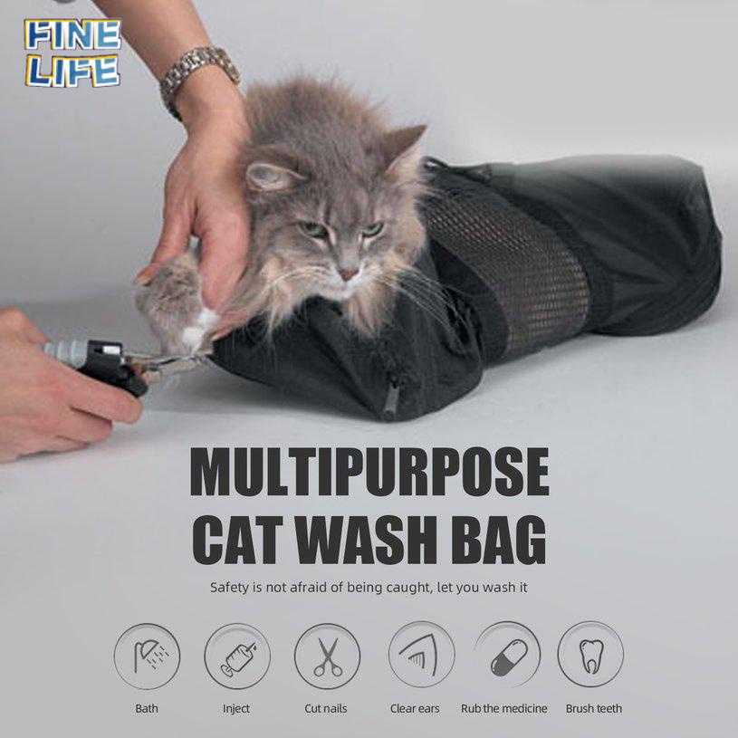Cat Restraint Bags Nail Trim Grooming Bathing Muzzle Examining Pet Supply