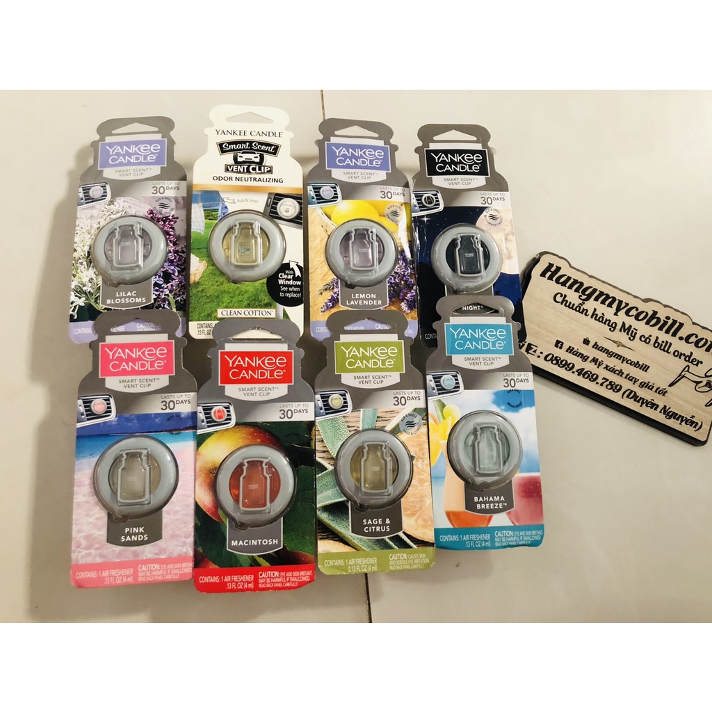 ( có bill nhập) KẸP THƠM XE Ô TÔ YANKEE CANDLE.